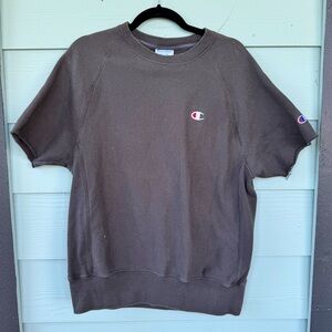 Champion Classic Gray Short Sleeve Sweatshirt Size M